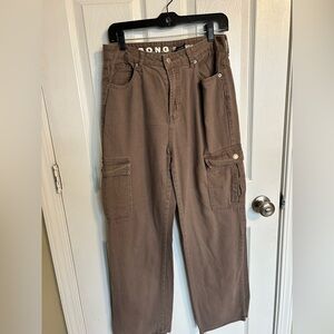 Brown boyfriend cargo pants, small-medium fit
